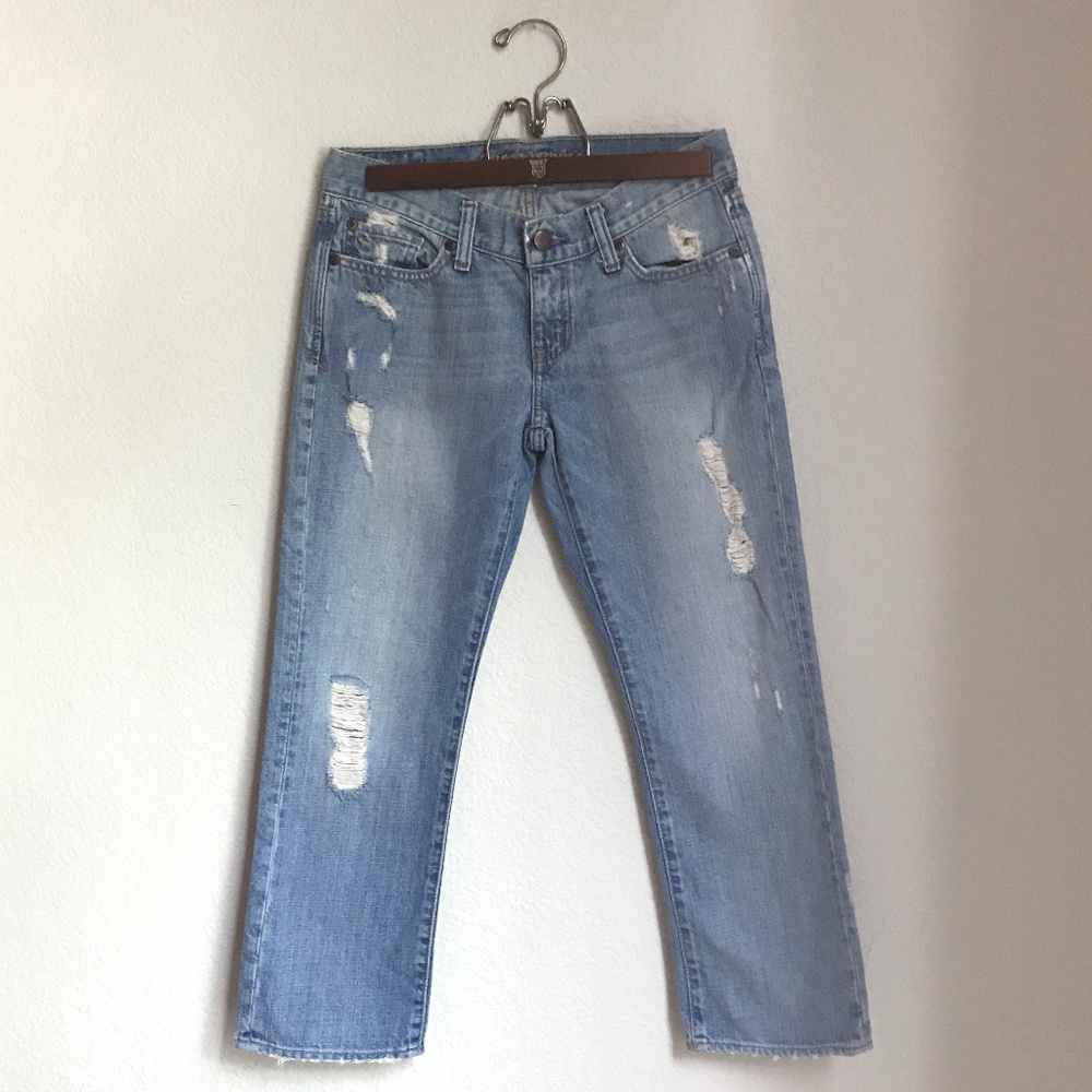 Abercrombie and Fitch Distressed Cropped Jeans